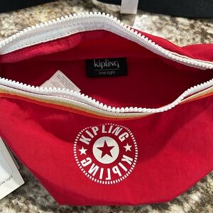 NEW Kipling Vibrant Red Crossbody Bag with tags.